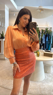SWEET TANGERINE MINI SEQUIN SKIRT