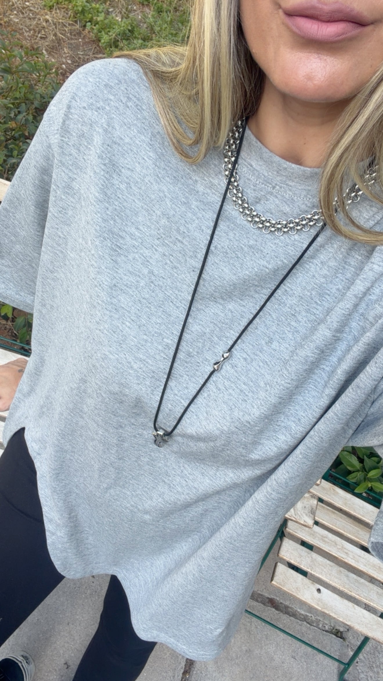 SILVER SCULPTED CORD NECKLACE