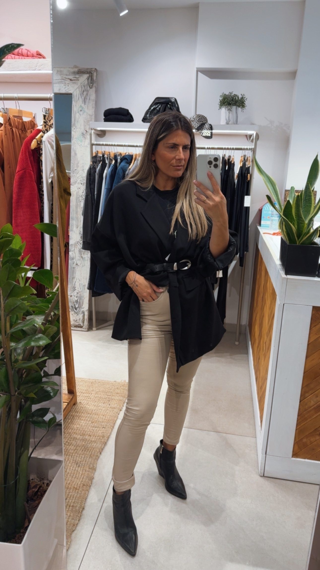 URBAN BEIGE ECO LEATHER LEGGINGS