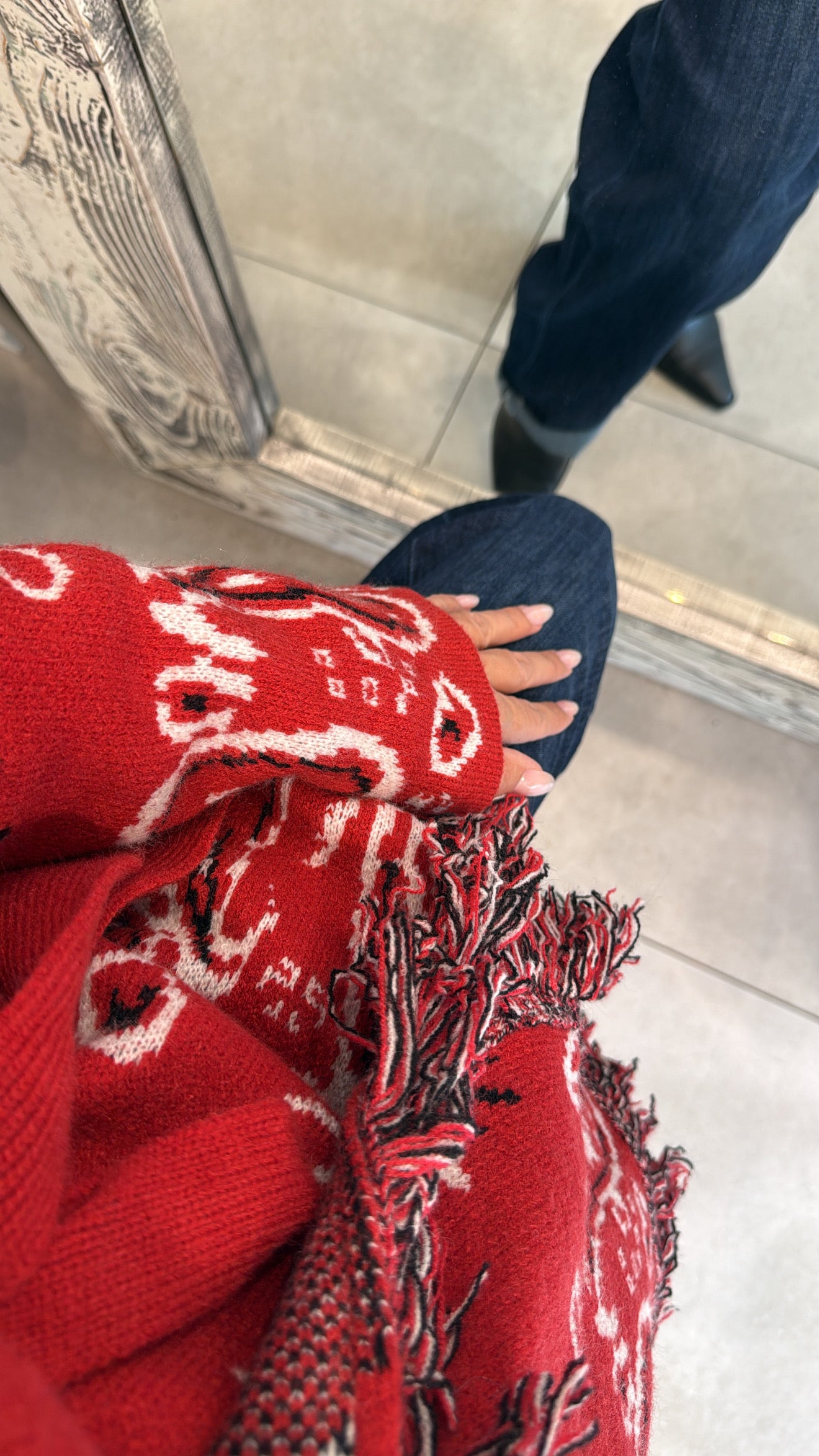 RED NOMAD SOFT KNIT CARDIGAN