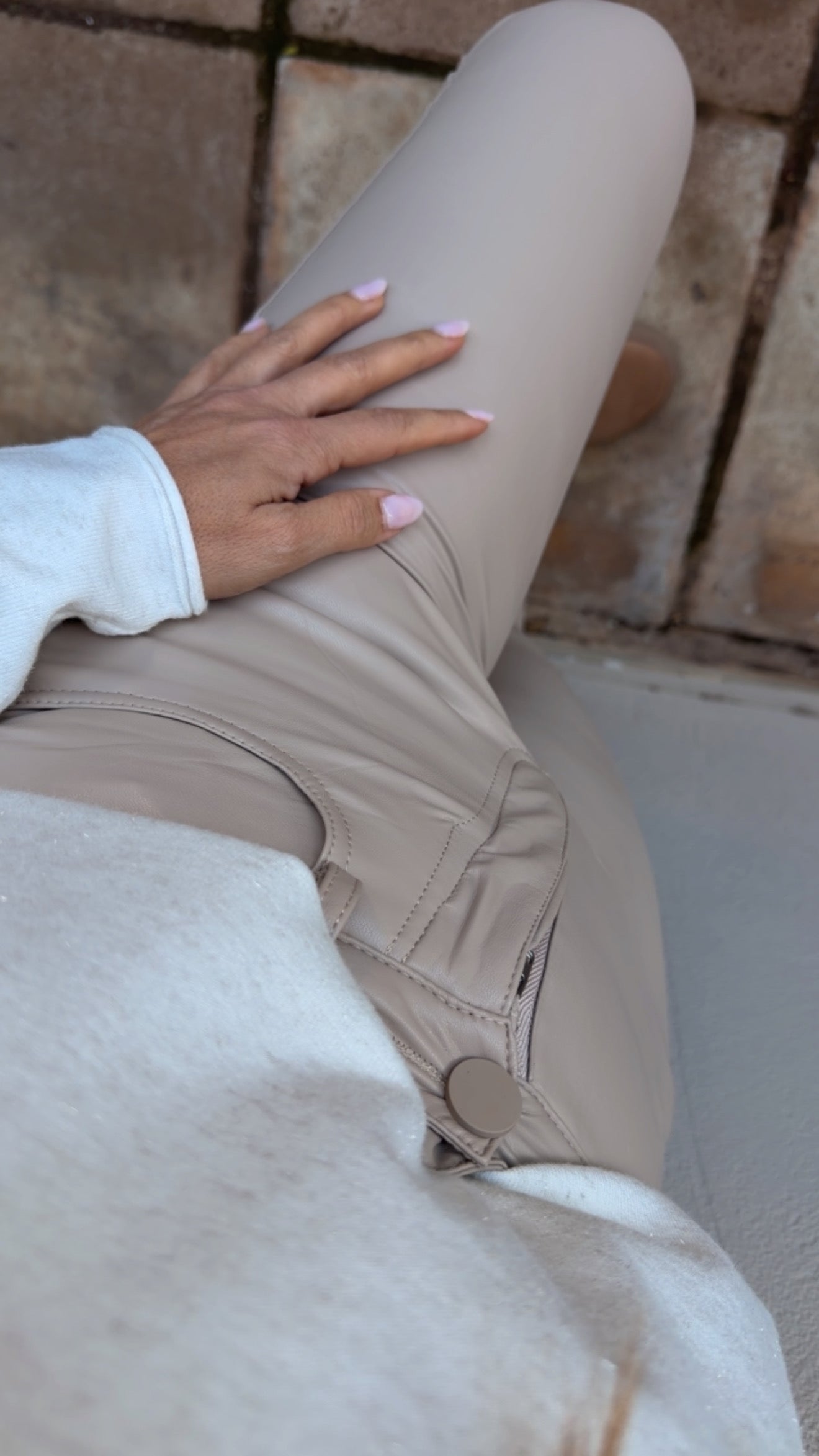 URBAN BEIGE ECO LEATHER LEGGINGS