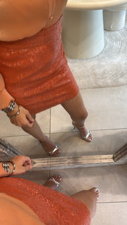 SWEET TANGERINE MINI SEQUIN SKIRT