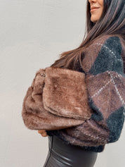 FAUX FUR CLUTCH BAG