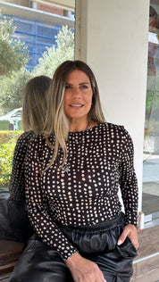SOFT POLKA DOT BLACK TOP