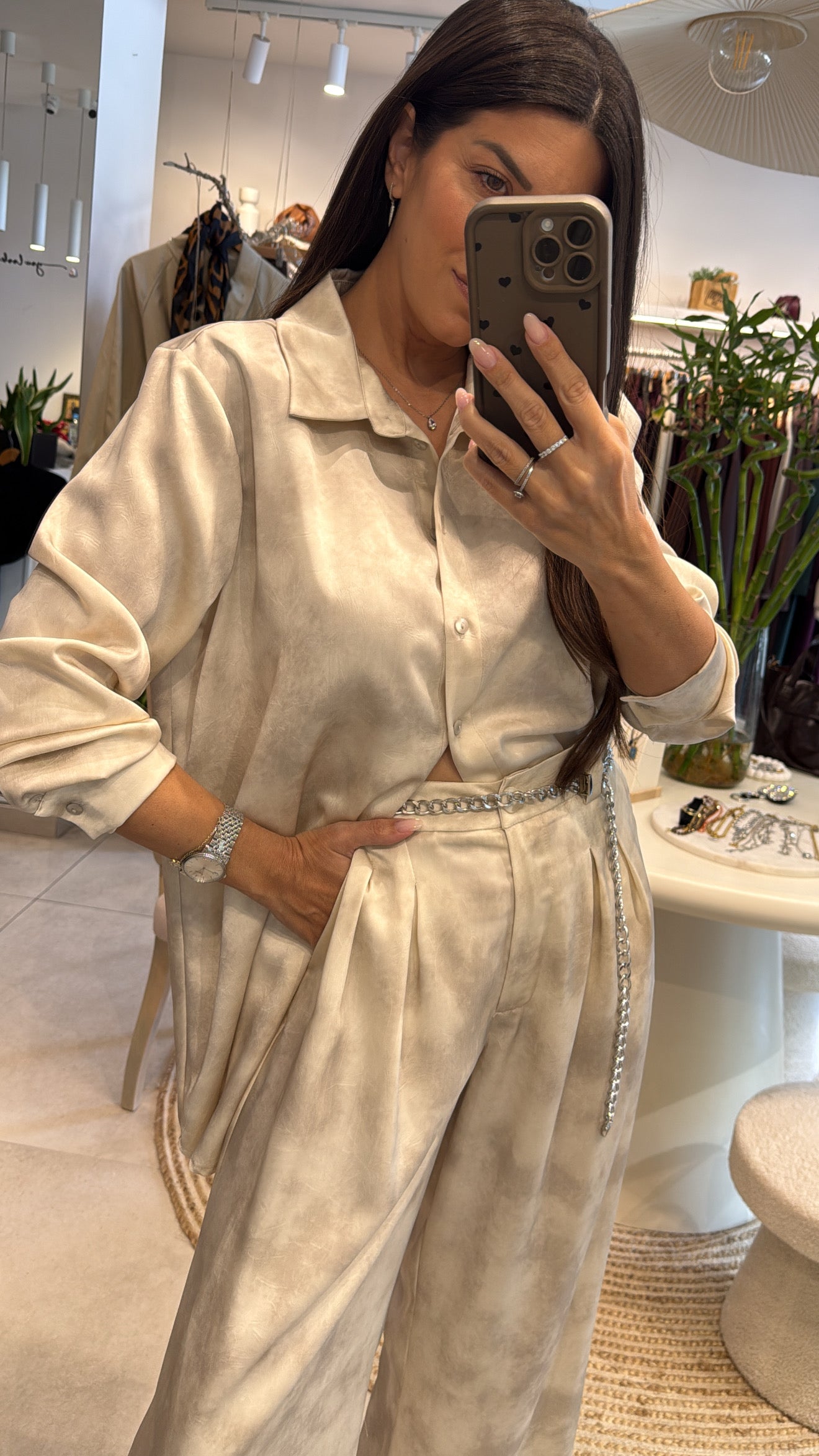 BEIGE MARBLED PRINT SET