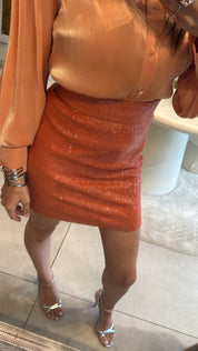 SWEET TANGERINE MINI SEQUIN SKIRT
