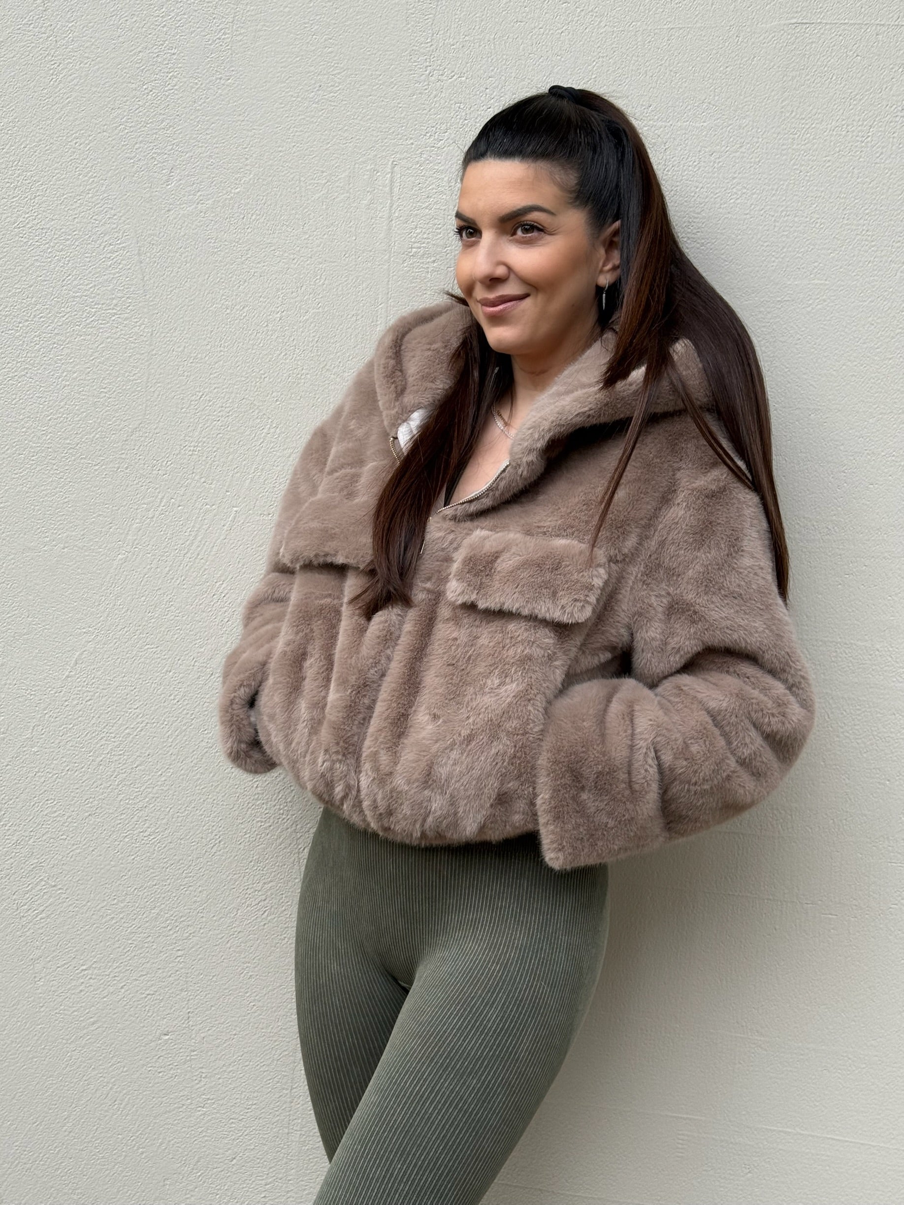 VELVET TOUCH HOODED BOMBER