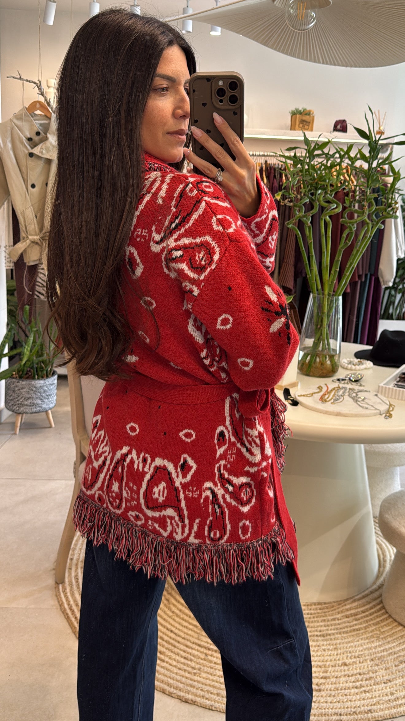 RED NOMAD SOFT KNIT CARDIGAN