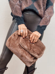 FAUX FUR CLUTCH BAG