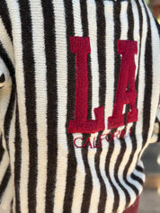 L.A STRIPES BROWN CARDIGAN