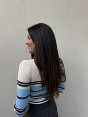 STRIPED POLO KNITTED BODYSUIT