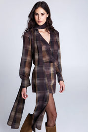 MOCHA MIRAGE PLAID SKORT